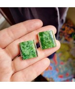 Vintage Pair of Gold Jade Square Cuff Links - $68.58 CAD