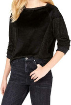 Hippie Rose Juniors Velvet Raglan Sweatshirt Size X-Small Color Black Combo - $36.72