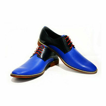 Handmade Men&#39;s Leather Oxford Two Tone Plain Rounded Toe Party Wear Shoes - £119.46 GBP+