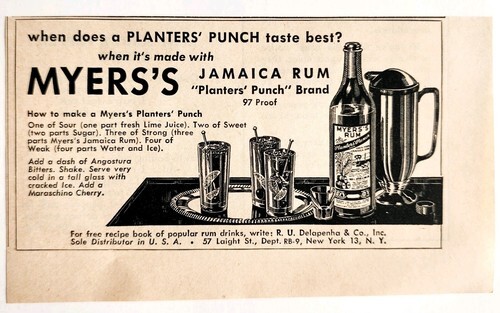 1947 Myers Planters Punch Jamaica Rum Advertisement Distillery Vintage DWPP20 Item image 2