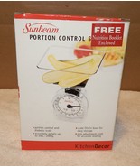 Portion Control Scale Sunbeam Up To 2lbs Nutrition Booklet Clear 34390 N... - £7.46 GBP