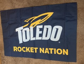 University of Toledo Rocket Nation UT Double Sided Nylon Flag 2 x 3 Feet... - £10.37 GBP