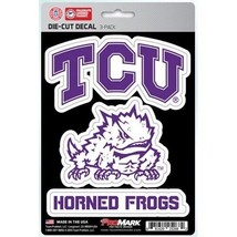tcu texas christian horned frogs ncaa college spirit car auto sticker decal set - £15.62 GBP