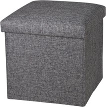 12 X 12 X 12 Inches (Linen Gray) Nisuns Ot01 Linen Folding Storage Ottoman Cube - £30.37 GBP