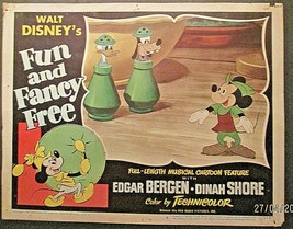 Walt Disney:Mickey Mouse: (Fun And Fancy Free) 1947 Animated Movie Lobby Card * - £232.19 GBP