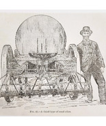 1903 Road Oiler &amp; Operator Wood Engraving Agriculture Farming Implements... - $374.75 MXN