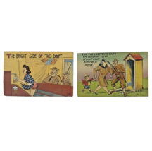 Linen Wwii Military Comic Humor Cartoon Postcards 1942/1943 Postmark Lot Of 2 - £10.88 GBP