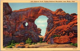 Natural Arch Arches National Monument near Moab Utah Postcard PC120 - £3.98 GBP