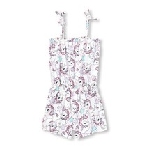 NWT The Childrens Place Unicorn Toddler Girls White Romper Sunsuit 2T - £7.22 GBP