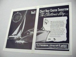 1945 Print Ad RCA Radiomarine Corp Sail Boat &amp; Cruiser New York,NY - £12.05 GBP