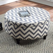 Nhi Express&#39;S 32&quot; Wide Oversized Fabric Round Storage Ottoman, With A Detachable - £173.23 GBP