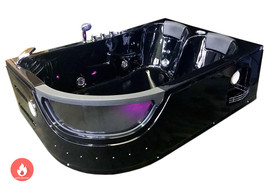 Whirlpool bathtub hydrotherapy black hot tub double pump + Heater ORION 2 person - £2,653.06 GBP