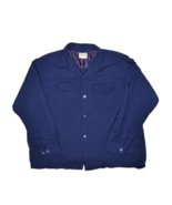 Vintage Daily Double Loop Collar Shirt Mens XL 17 Blue Silky Hollywood U... - £153.22 GBP