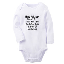 That Awkward Moment Funny Baby Bodysuits Newborn Rompers Infant Long Jumpsuits - £8.60 GBP
