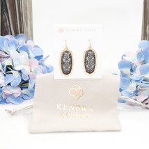 Kendra Scott Elle Gunmetal Filigree Gold Plated Statement Earrings NWT - £50.11 GBP