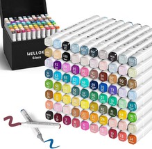 Alcohol Markers 60 Dual Tip Permanent Art Markers for Coloring Illustrations and - £45.51 GBP