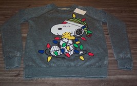 Women&#39;s Teen P EAN Uts Snoopy Christmas Lights Crew Sweatshirt Xs New w/ Tag - £23.94 GBP