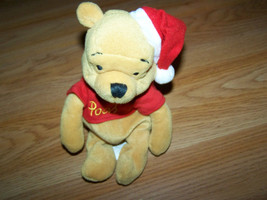 Disney Store Winnie the Pooh Bear Santa Hat Bean Bag Holiday Christmas P... - $15.00