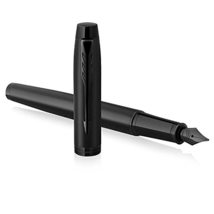 PARKER IM Fountain Pen | Matte Black with Black Trim | Medium Point with Blue In - £44.73 GBP