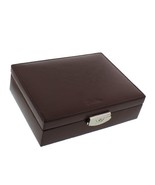 Personalised Stratton 21cm x 16cm Genuine Leather Brown Jewellery Box - £69.72 GBP