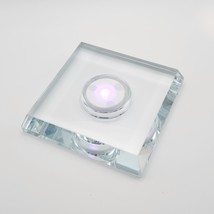 LED crystal ornament pedestal (4&quot;x4&quot;x.78&quot;); flat top, rechargeable battery - £15.10 GBP