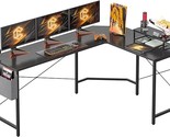 L Shaped Gaming Desk, 66.9 Inch Computer Corner Desk With With Carbon Fi... - $231.99