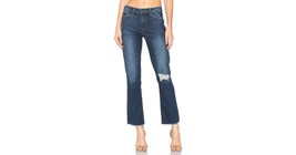 NWT PAIGE denim jeans 29 Jacqueline Straight crop Domino destructed raw hem  - £75.04 GBP