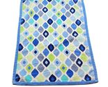 Baby Boom Blue Green White Diamond Geometric Soft Plush Baby Blanket Tod... - $49.50