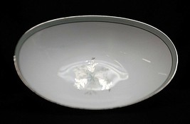 Noritake China Lucille Oval Vegetable Bowl Gray Green Band Flower Japan 5813 - £19.46 GBP