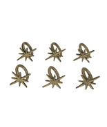 Set of 6 Gold Cast Iron Mid Century Modern Starburst Napkin Rings Dining... - £26.03 GBP