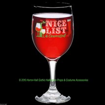 HORROR-HALL Funny Wine Glass Goblet-NAUGHTY-NICE LIST-Christmas Party Bar Holida - £4.31 GBP
