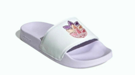 adidas Originals Women&#39;s Adilette Lite Slides -  White / Purple / Rose (GZ8144) - $29.99