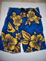 Quiksilver Hawaiian Blue Hibiscus Swimsuit Boys Boardshorts Shorts New $4 - £23.88 GBP