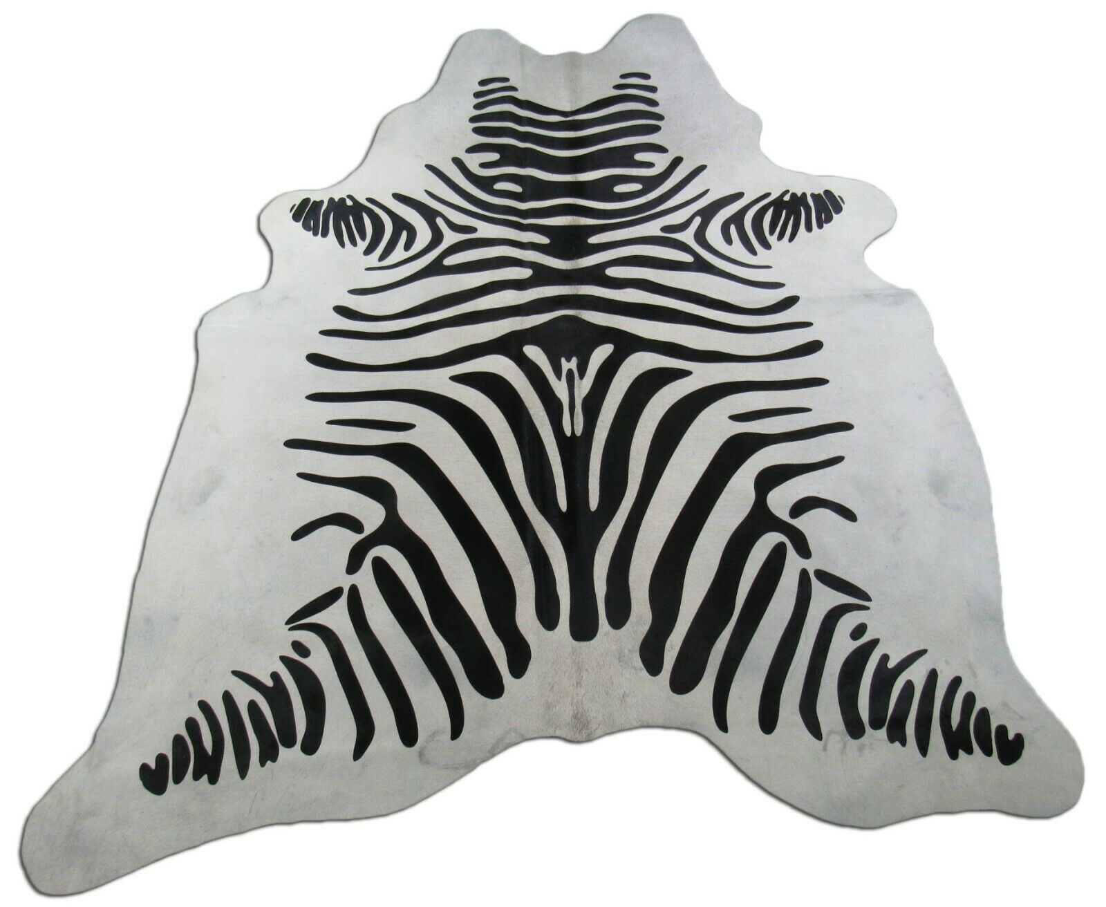 Primary image for Zebra Cowhide Rug Genuine Zebra Print Cowhide with Black Stripes ~6.5' X 6'