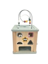 Bigjigs Wooden Activity Cube Shape Sorter Bead Maze Sensory Toy 1 Year+ image 4