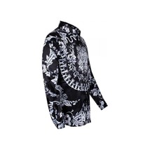 Mens Oscar Banks Brand Name Turkey Shirt Satin Floral European 6425 Black white image 2