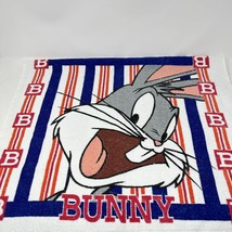 Bugs Bunny Beach Towel Looney Tunes 90s Vintage 1997 Blue Red Stripe 22 X 40 - £12.50 GBP