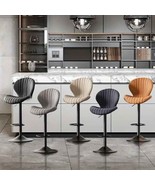 BAR STOOLS Set of 2 Swivel Adjustable Black Beige Lt Gray Dark Gray - $127.39