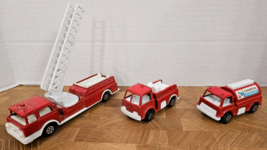 Diecast TootsieToy 1970 Aerial Ladder Fire Truck Toy Lot of 3! - $21.28