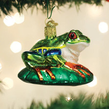 Old World Christmas RED-EYED Tree Frog Glass Christmas Ornament 12632 - £15.05 GBP