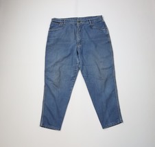 Vintage 90s Streetwear Womens 38 Distressed Stretch Tapered Leg Denim Jeans - $34.60