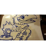 Kansas university KU jayhawk 10x10 vinyl decal blue great college studen... - £7.04 GBP