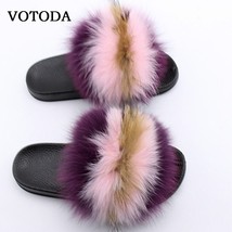 Hot Women  Slippers Rainbow  Slides  Sandals Fluffy  Home Slippers Ladies Sweet  - £29.33 GBP