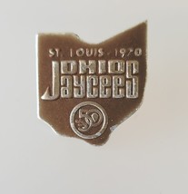 Vintage Rare 1970 St Louis Jaycees Lapel Pin Ohio Map Shaped - £32.12 GBP