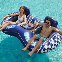 Inflatable River Tube Float - 2 Person Heavy Duty River Float Pool Floats - £23.35 GBP