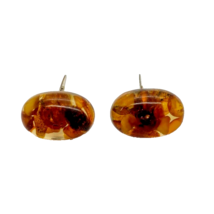 Amber Cufflinks Art Deco Mens Fashion Vintage Retro Mid Century - £31.66 GBP