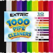 Pipe Cleaners- 1000 Pc. Pipe Cleaner 10 Assorted Colors Chenille Stems, ... - £31.45 GBP