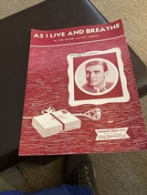 1955 TOM GLAZER rarity sheet music ‘As I Live and Breathe’ - £4.27 GBP