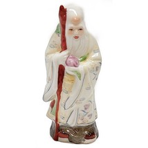 Chinese Asian Porcelain Statue 5.5&quot; Shou Xing God of Longevity Mid-Centu... - £38.86 GBP