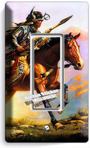 American Indian Chief Warrior On Horse Single Gfci Light Switch Plate Room Decor - £9.55 GBP